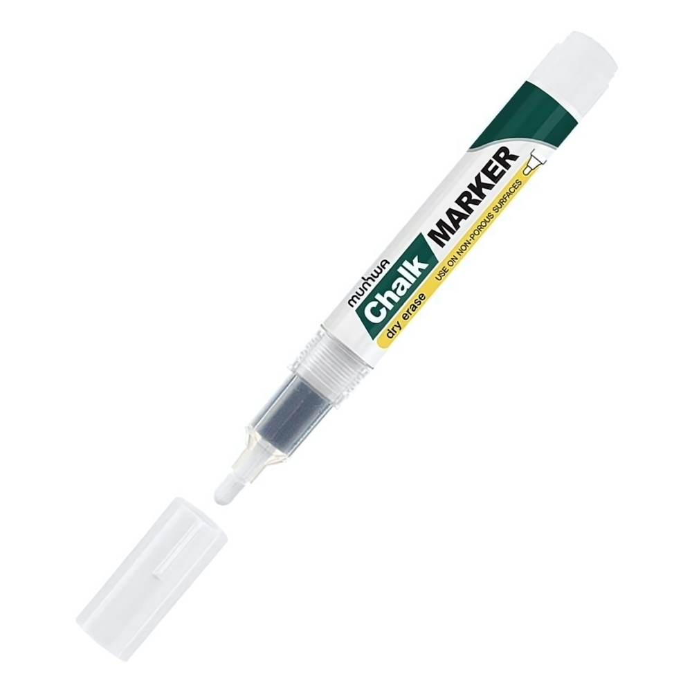 Маркер меловой белый 3мм, спиртовая основа "Chalk Marker" (MunHwa)