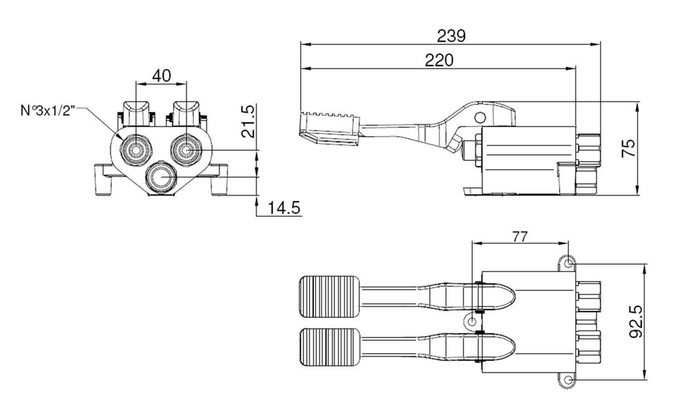 Педаль Griferia двойная для профессиональных кранов и изливов 07108.B