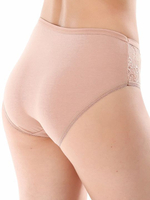 Трусики-слипы с кружевными элементами по бокам (Размер: XXL) (Цвет: черный)