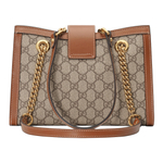 GUCCI Padlock Canvas With Leather Tote Bag, Shopping Bag, Portable Crossbody Bag, Shoulder Bag Medium Women"s