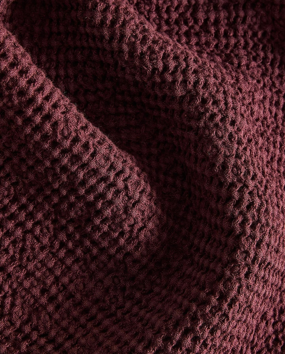 Zara Home - Мини вафельное банное полотенце, бургундия, 50х90 см