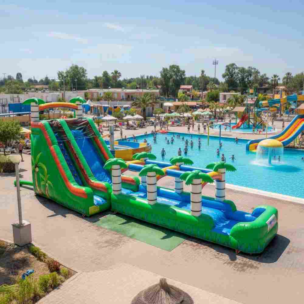 Водная горка с бассейном «Пальмовый рай», 15×4×6,8 м