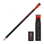Набор карандашей SOFT Blackwing x Moleskine (EWBKWSU01F12SET) черный ластик, красный зажим, 12 шт. в футляре
