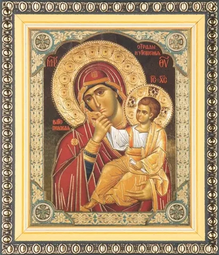 Икона БМ "Отрада и Утешение" 10х12 в раме 13х15