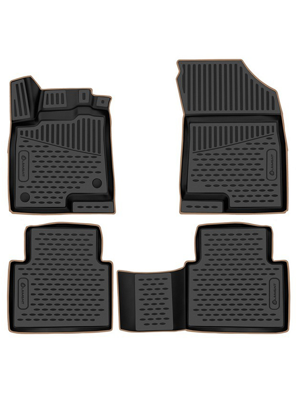 Коврики в салон для, HAVAL Jolion 2021-, 4WD, Внед, 5 дв., 4шт. (бежевый кант, полиуретан) KANT.ELEM3DA66905210K.BG