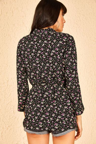 Qadın üçün beli kəmərli, nazik pencək 10801035