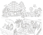 Wonderful houses in an imaginary world by Mona. Coloring book