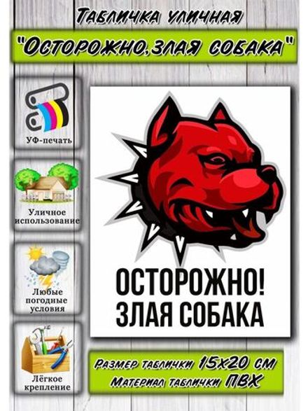 Табличка на дом Осторожно злая собака