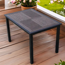 Алюминиевый прямоугольный стол 120*80 ПОЛИВУД-6 «POLYWOOD-6» цвет каштан арт.1022