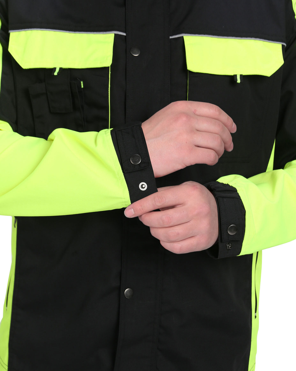 Костюм СИРИУС-ОНИКС куртка, п/к черный с лимонным