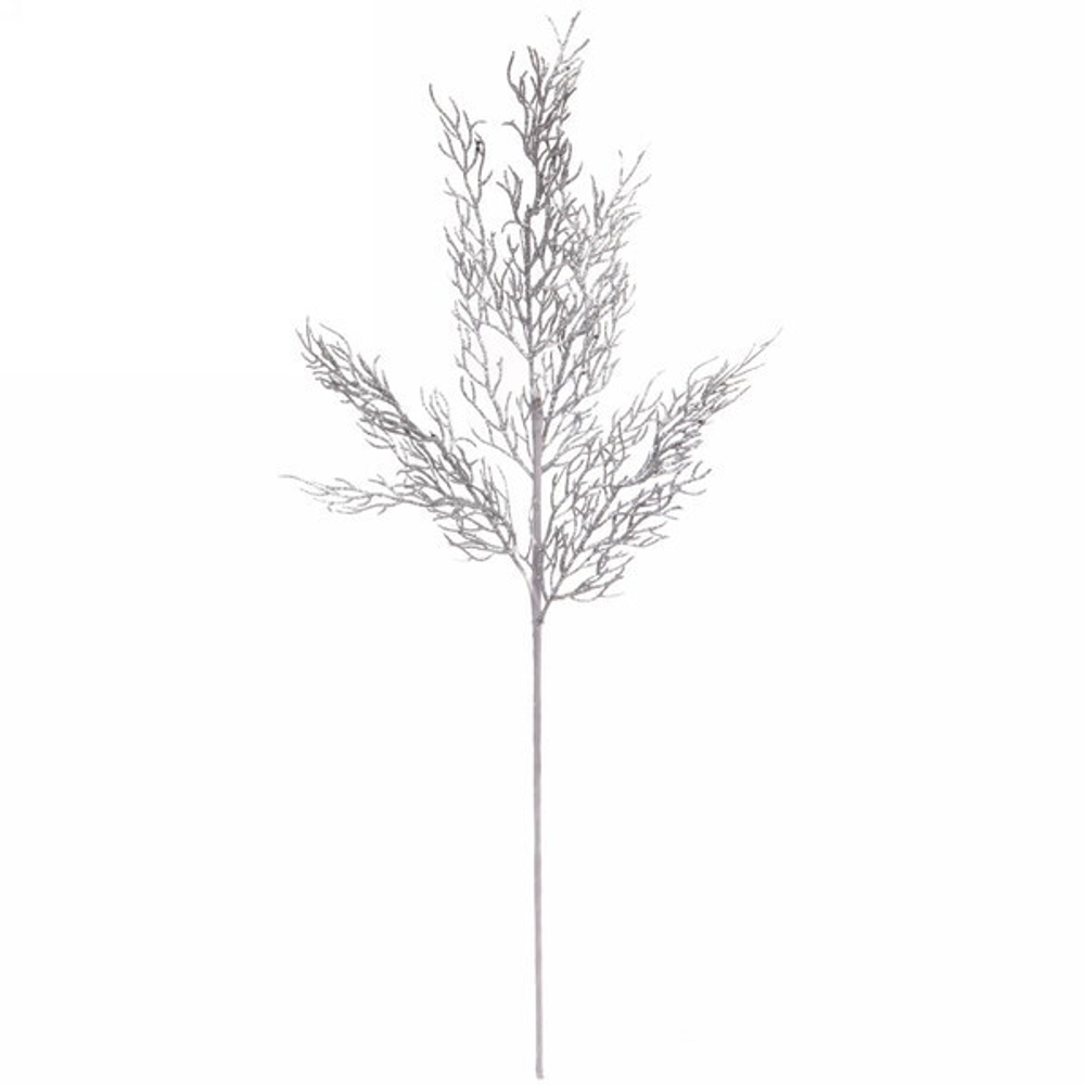 Ветка хвойная «Хрусталик» 75 см, Серебро