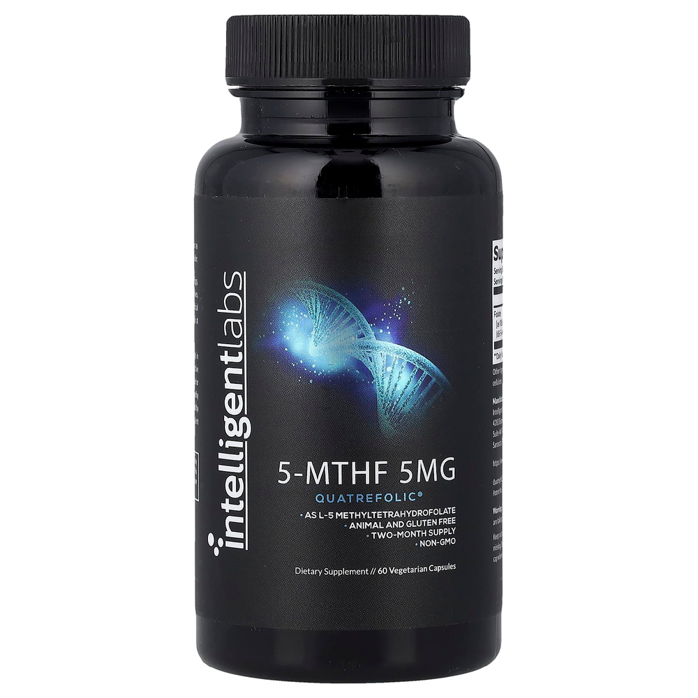 Intelligent Labs, 5-MTHF, 5 мг, 60 вегетарианских капсул