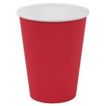 Стакан одноразовый бумажный 350/410 мл, D 90 мм, красный, КОМПЛЕКТ 1000 шт., холодное/горячее, WELDAY (ВЭЛДЭЙ), 702694