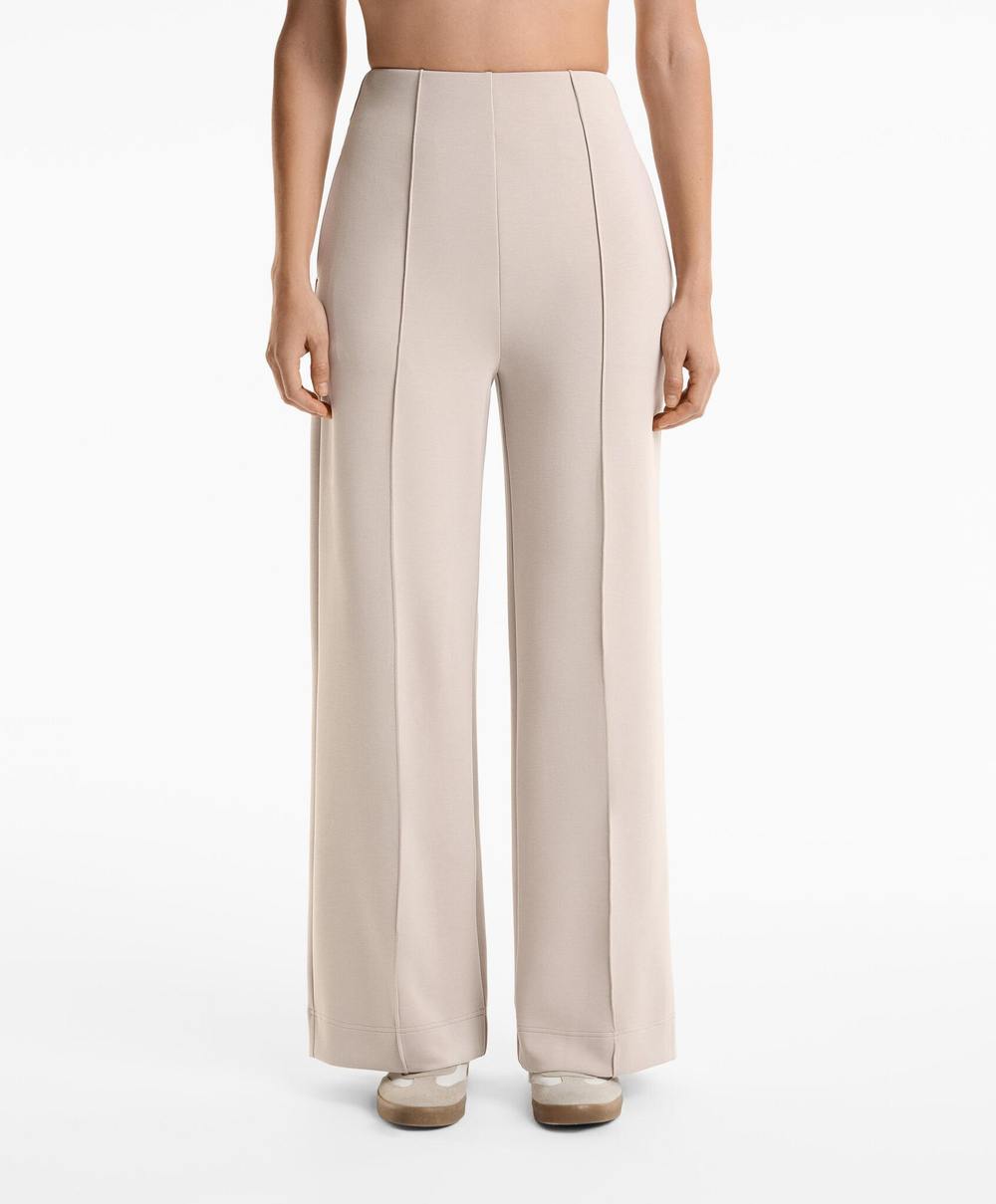 OYSHO Брюки прямого кроя из мягкого модала со стрелками, серо-бежевый