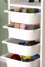 Стеллаж DERYA с 5 выдвижными ящиками - белый