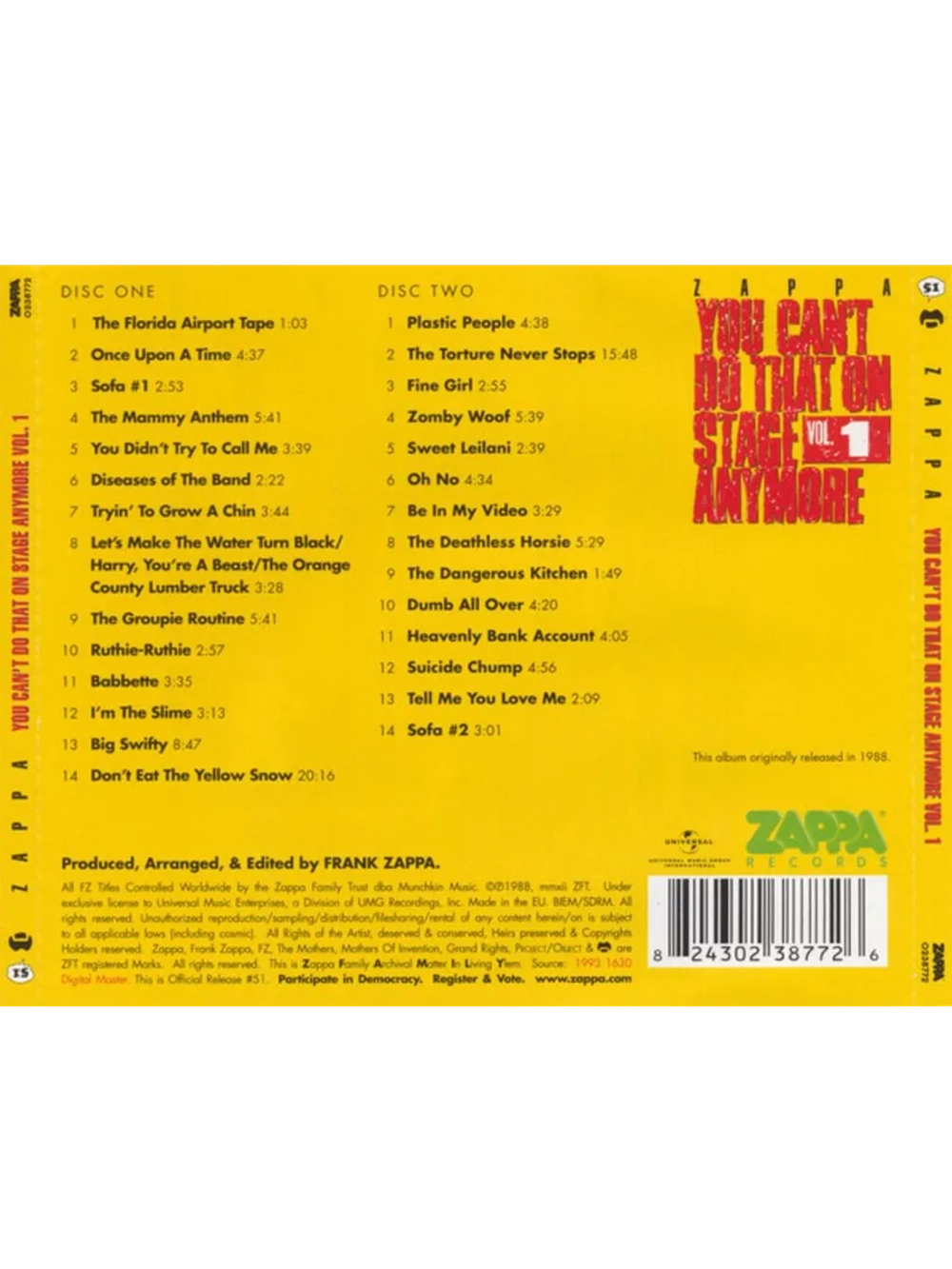 Frank Zappa — You Can't Do That On Stage Anymore Vol. 1