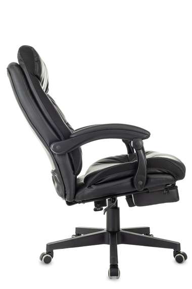 Кресло руководителя Бюрократ CH-824MSG-BF черный эко.кожа/ткань крестов. пластик подст.для ног