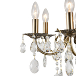 Люстра подвесная 8x40Вт E14, металл/хрусталь, античная бронза/прозрачный