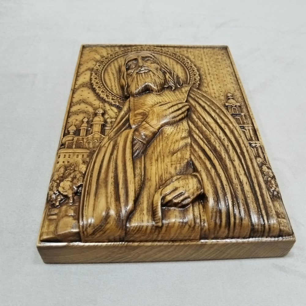 Преподобный Серафим Саровский. Икона деревянная.