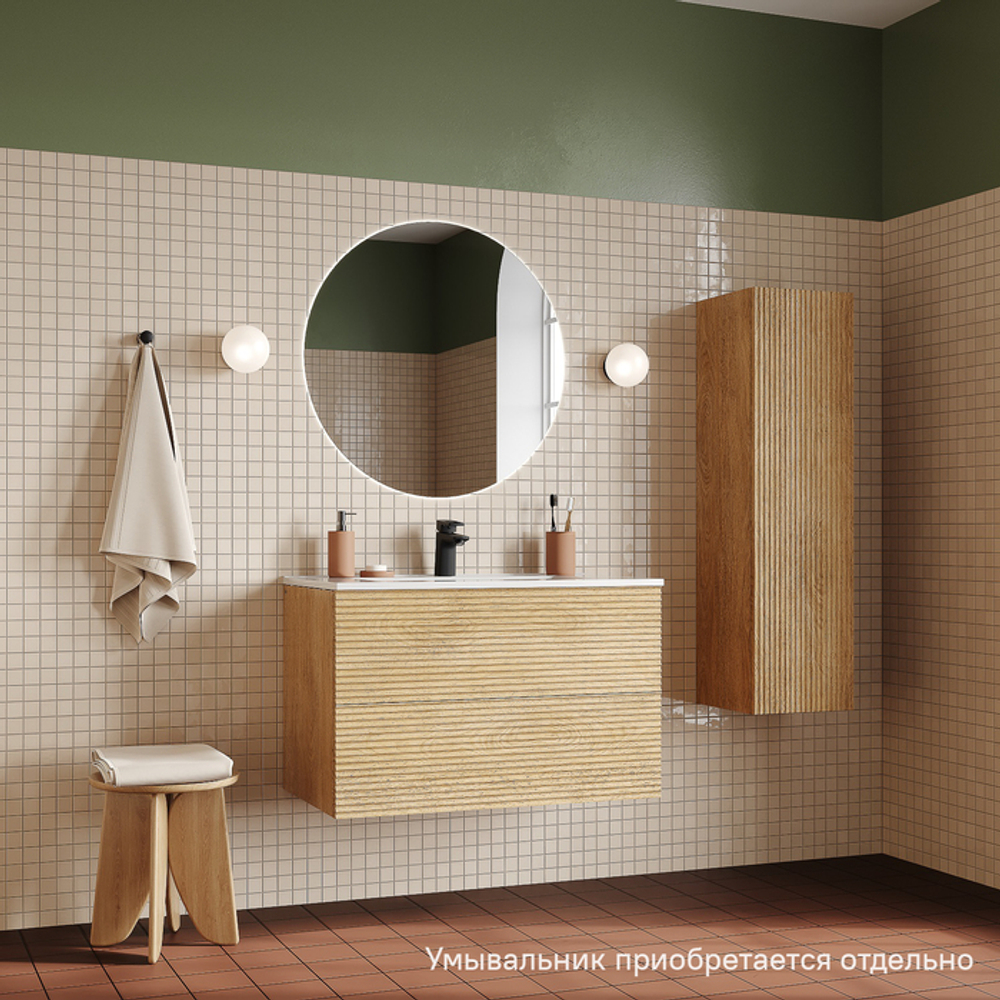 Тумба подвесная IDDIS Bild, 80 см, дуб светлый, BIL80V0i95