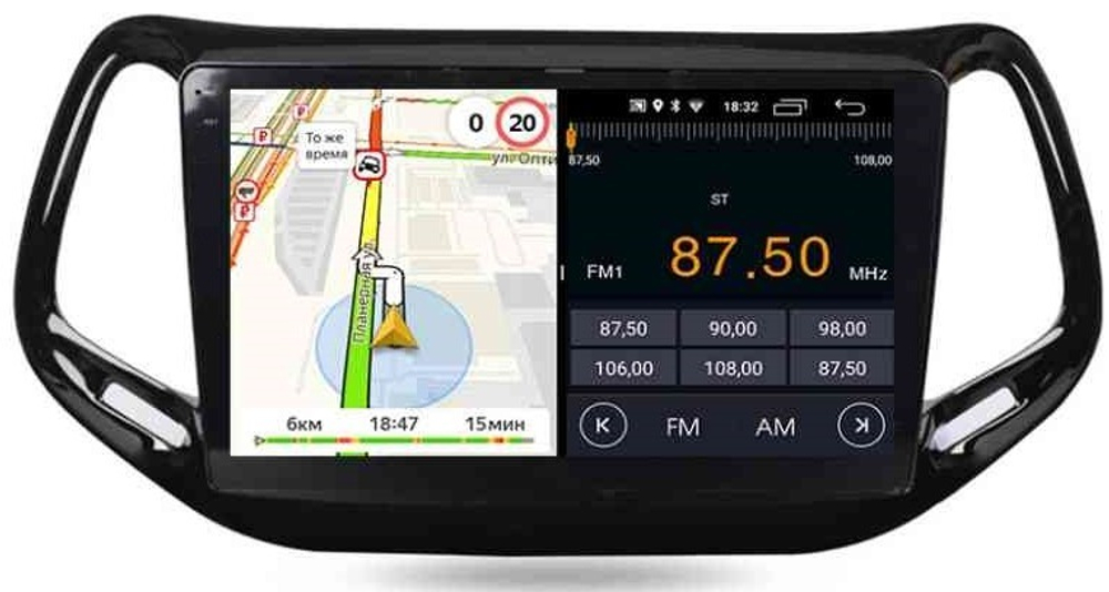 Магнитола для Jeep Compass 2016+ - Parafar PF997RN2K на Android 13, QLED+2K, ТОП процессор, 4Гб+32Гб, CarPlay, 4G SIM-слот