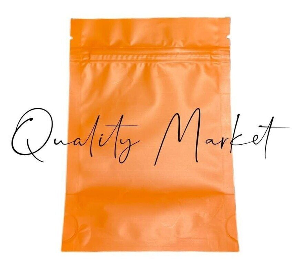 Пакеты ДОЙ ПАК металлизированные с замком ЗИП ЛОК 105х150+(30+30) мм (Оранжевый матовый)