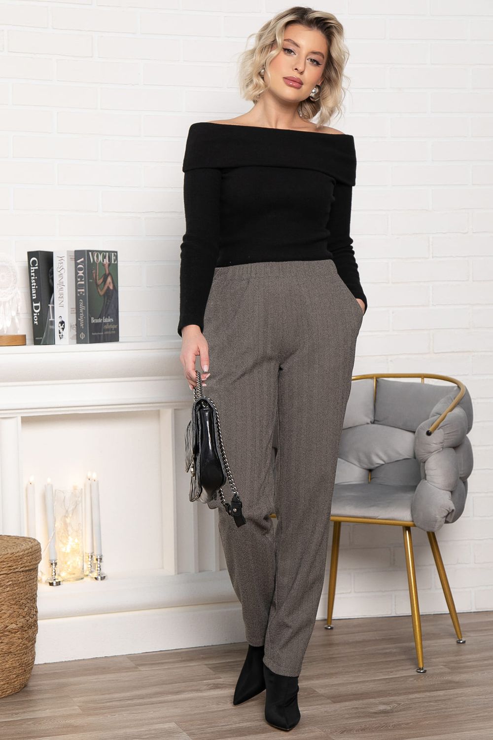 Брюки зауженные Диксон (коричневые) Б15008-8М LT Collection