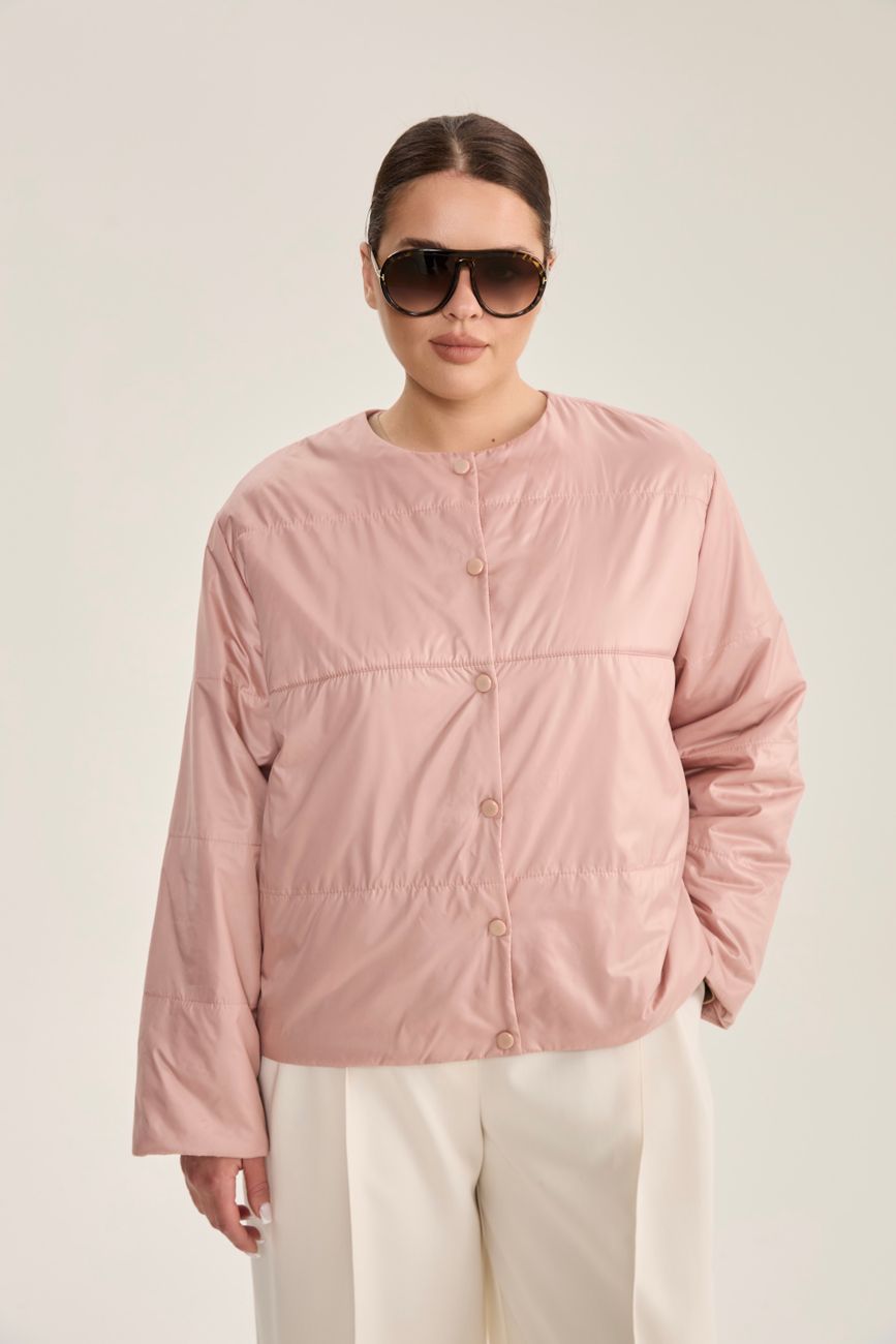 Куртка стеганая короткая, пудра