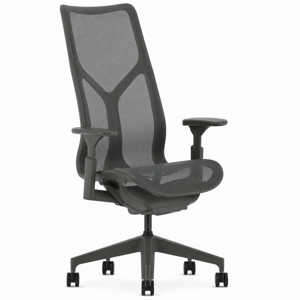 Кресло Herman Miller Cosm, высокая спинка, цвет Carbon, регулируемые подлокотники