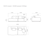 3-х местный нераскладной диван с лаундж модулем SAGA 010/005