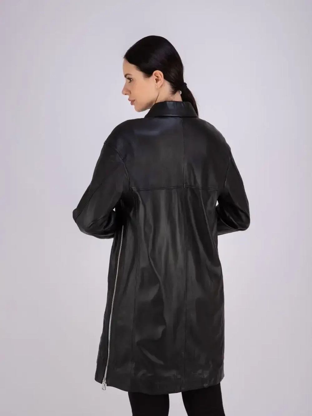 Плащ женский кожаный длинный Турция