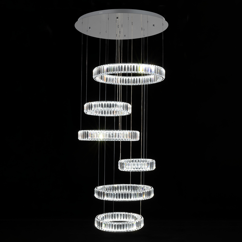 Citilux Чезаре CL338661 LED Люстра хрустальная с пультом Хром