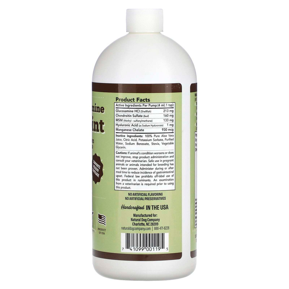 Natural Dog Company, Жидкий глюкозамин для бедер и суставов, для собак, для всех возрастов, 946 мл (32 жидк. унц.)