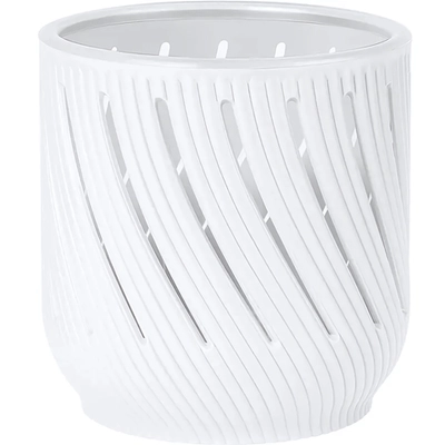 Кашпо для цветов пластиковое 1,3л d-12,5см «Fleurs» Белый