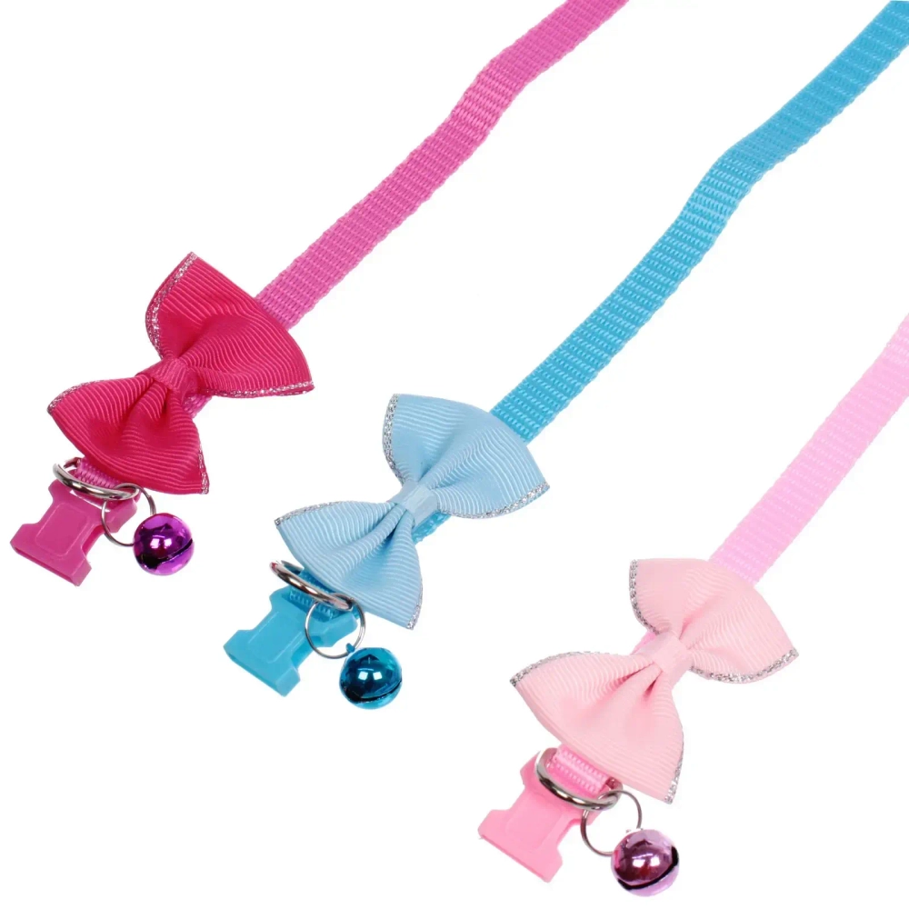 Ошейник с колокольчиком 1*19-32см «Zoo City-Классическая бабочка» микс цветов (минивложение 12шт)