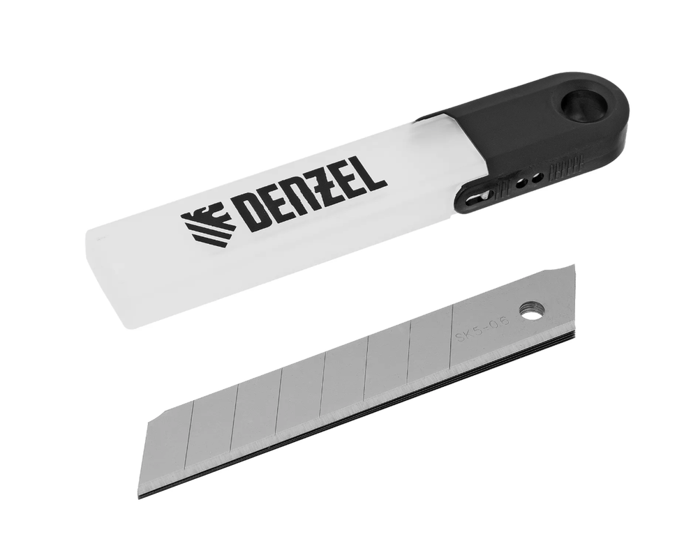 Лезвия, 18 мм, сталь SK5 - 0,6 мм, усиленные, 5 штук Denzel 79305