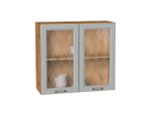 Шкаф верхний с 2-мя остекленными дверцами Ницца