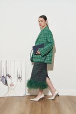 ПИДЖАК В КЛЕТКУ ЗЕЛЕНЫЙ|МОЛОЧНЫЙ