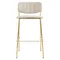 Барный стул Eirill, 71 см, серый шенилл с золотыми ножками