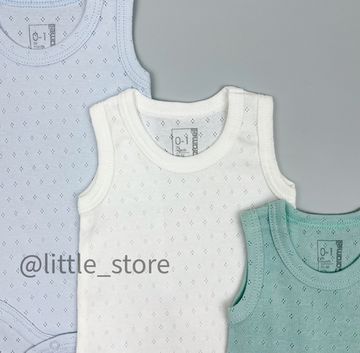 Боди-маечки ажурные (Мята, Молочный, Светло-голубой)