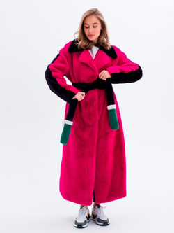 Шуба искусственная, фуксия, Северина