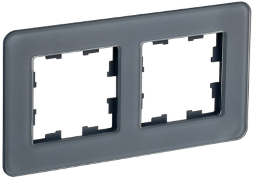 BRITE Рамка 2-местная РУ-2-2-Бр стекло графит RE IEK