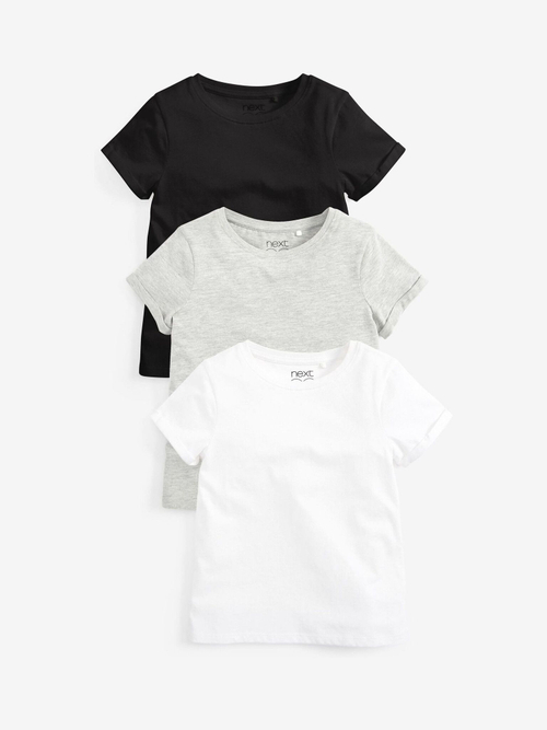 Футболка для девочки Next 937-856, 3 шт., Белый, Серый, Черный
