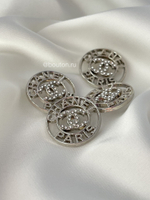 Пуговицы Шан. Серебро Стразы 24 мм