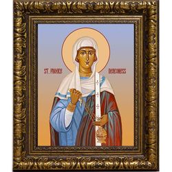 Фива Кенхрейская (Коринфская), диакониса. Икона на холсте. В раме 17 х 21 см.