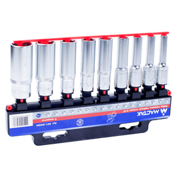 МАСТАК (001-3009H) Набор торцевых глубоких головок 3/8", 6-гранные, 6-19 мм, 9 предметов