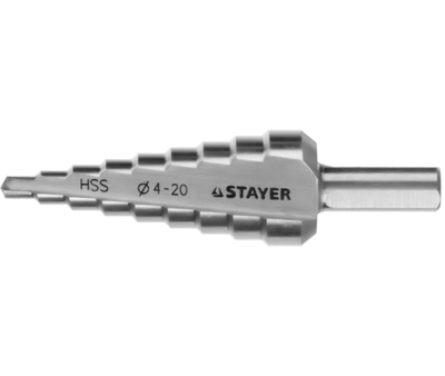 STAYER 4-20 мм, 9 ступеней, сталь HSS, ступенчатое сверло (29660-4-20-9)