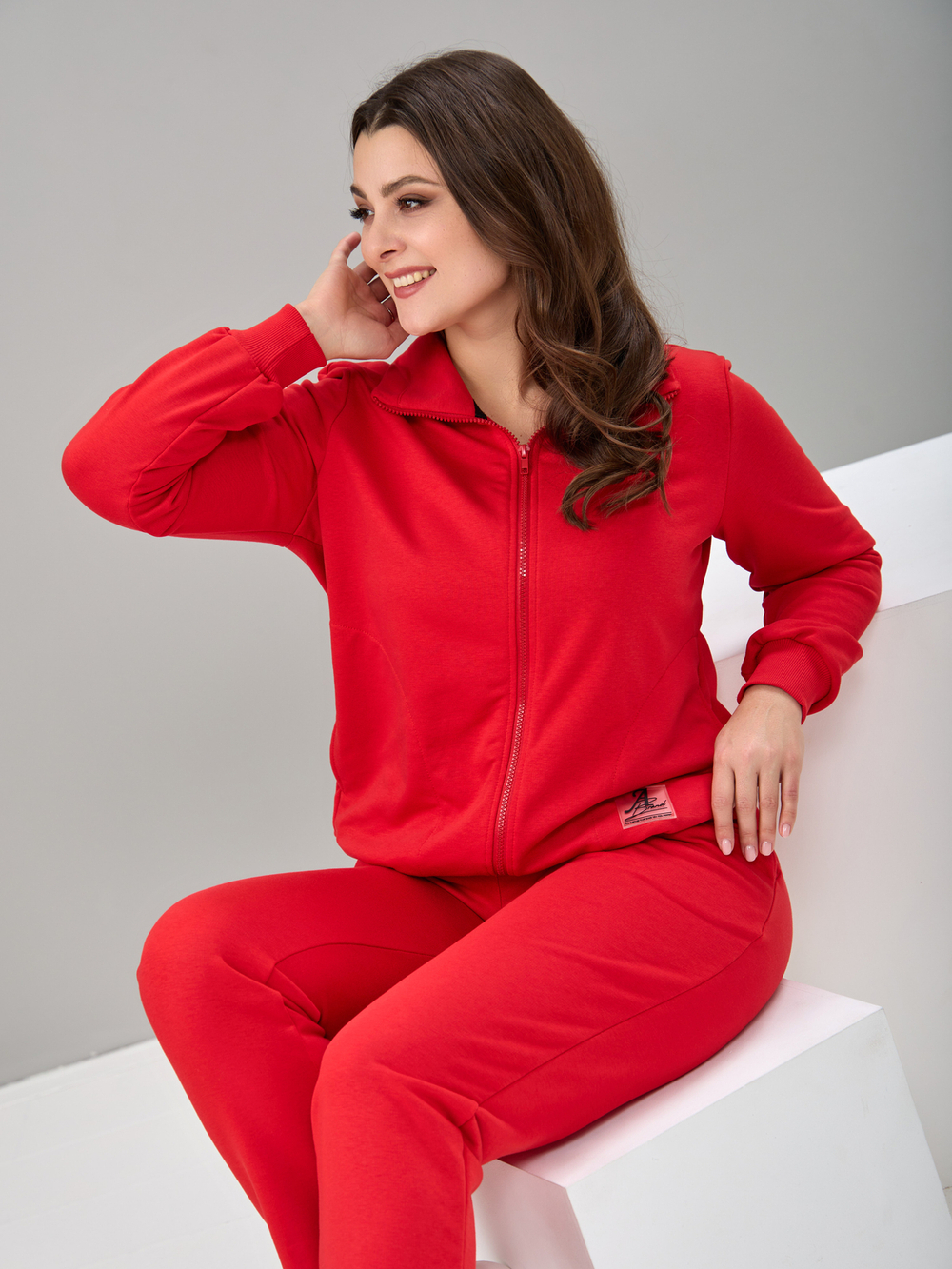 Костюм с брюками КБфп-584/красный-н