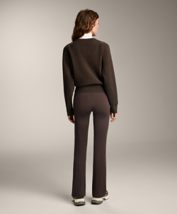 OYSHO Теплые расклешенные брюки с высокой посадкой и карманами, коричневый