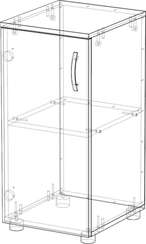 Стеллаж низкий узкий закрытый Стандарт Про ясень шимо светлый